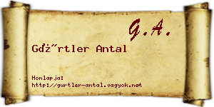 Gürtler Antal névjegykártya
